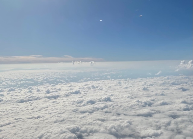 Up in the air - airplane view 